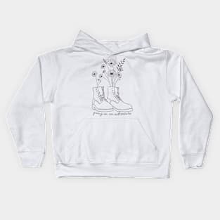 Boots art with flowers Kids Hoodie